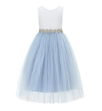 Scalloped V-Back Lace A-Line Flower Girl Dress Events Birthday Party Recital Graduation Ceremony 207R2