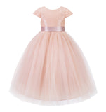Cap Sleeves Sequin Formal Flower Girl Dress Father Daughter Dance Recital Gown Birthday Party 211(1)