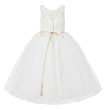 V-Back Lace Tutu Flower Girl Dresses for Wedding Toddler Pageant Gown Formal Special Events 212R2