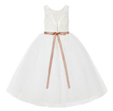 V-Back Lace Tutu Flower Girl Dresses for Wedding Toddler Pageant Gown Formal Special Events 212R2