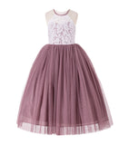 Lace Back Halter Flower Girl Dress Special Occasions Junior Pageant Bridesmaid Gown Social Event 213