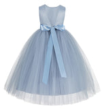 V-Back Satin Flower Girl Dress Formal Photoshoot Dresses for Toddler Girls Novelty Gown 219R5