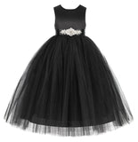 V-Back Satin Flower Girl Dress Formal Photoshoot Dresses for Toddler Girls Novelty Gown 219R5