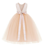 V-Back Satin Flower Girl Dress Formal Photoshoot Dresses for Toddler Girls Novelty Gown 219R5