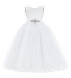 V-Back Satin Flower Girl Dress Formal Photoshoot Dresses for Toddler Girls Novelty Gown 219R5