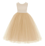 V-Back Satin Flower Girl Dress Elegant Pretty Princess Gown Ceremonial Dresses for Toddlers 219T(2)