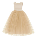 V-Back Satin Flower Girl Dress Elegant Pretty Princess Gown Ceremonial Dresses for Toddlers 219T(1)