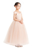 Off The Shoulder Sequin Flower Girl Dress Junior Pageant Gown Photoshoot Dresses for Toddlers 322