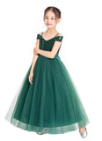 Off The Shoulder Sequin Flower Girl Dress Junior Pageant Gown Photoshoot Dresses for Toddlers 322