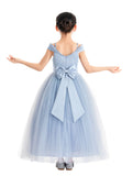 Off The Shoulder Satin Flower Girl Dress Junior Bridesmaid Gown Little Girl Special Occasions 422