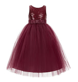 Sequin V-Back Flower Girl Dress Special Occasions Wedding Reception Communion Baptism Pageant LG1